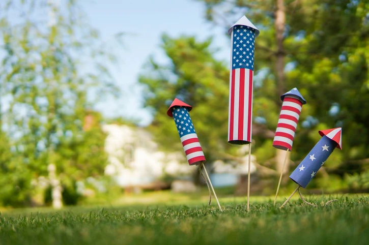 Fireworks sticking out of the lawn | The Grounds Guys of Gettysburg