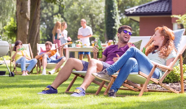 Friends enjoying an outdoor party