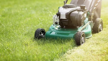 Lawn mower mowing grass