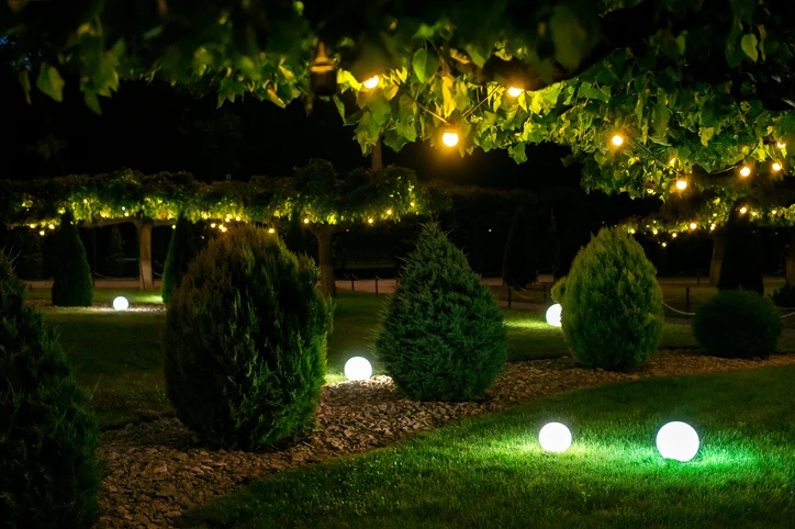 outdoor lights landscaped