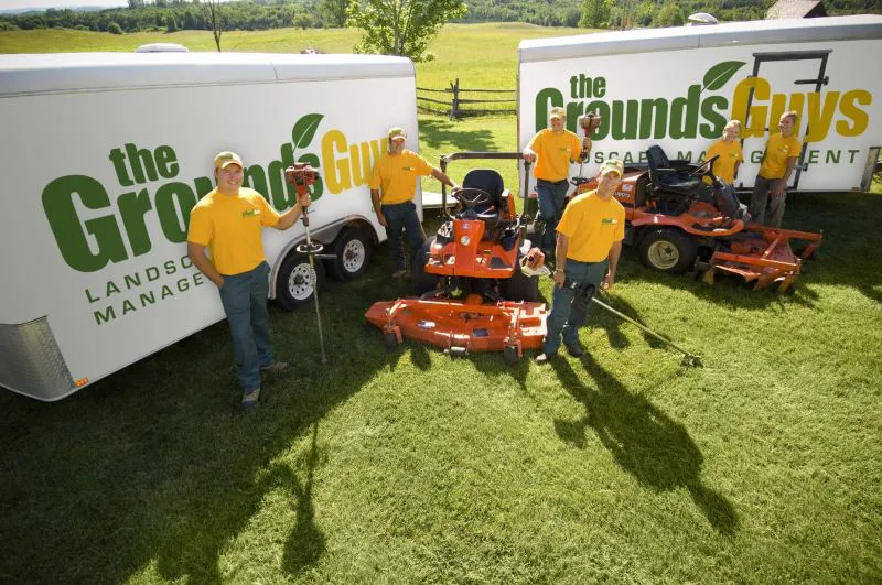 Grounds Guys crew ready to perform sod installation.