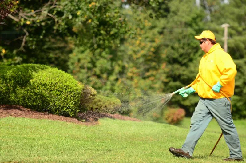 Grounds Guys performing fertilization and weed service