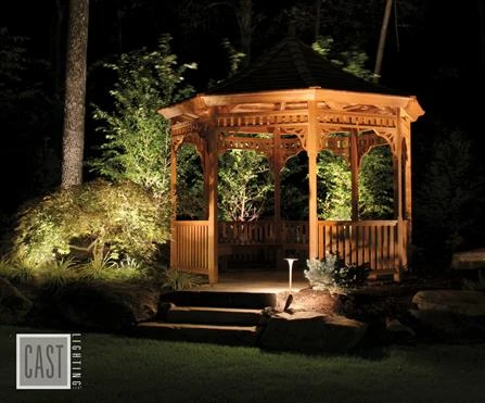 gazebo lit at night